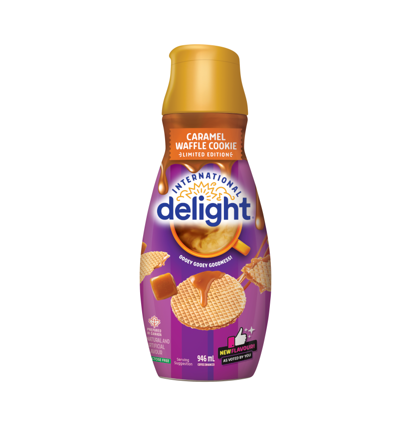 caramel waffle cookie coffee enhancer